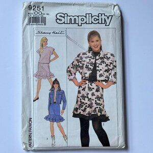 Simplicity 9251 Sherry Halt designer top, skirt, unlined jacket